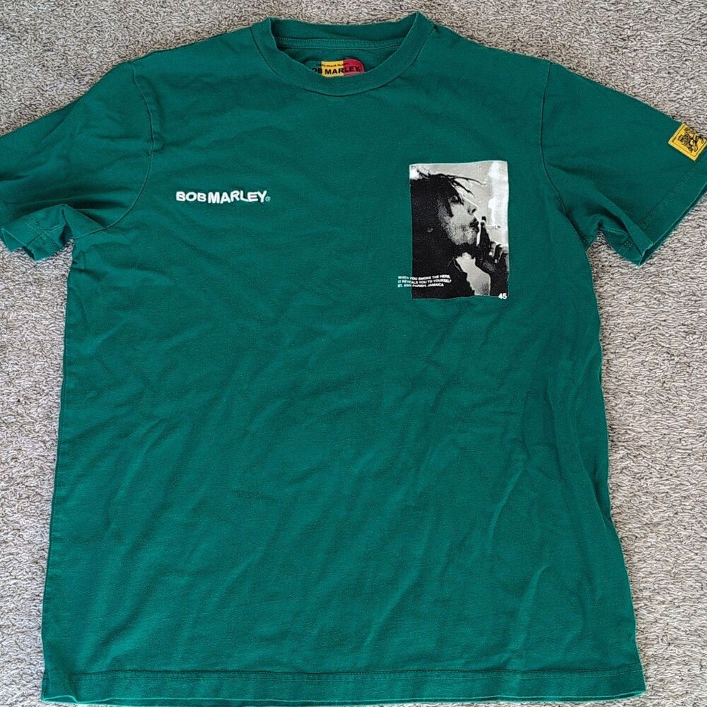 Shoe Palace x Bob Marley Smoke The Herb Graphic T-Shirt Green Mens Small